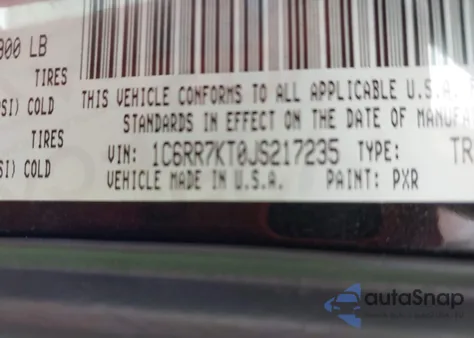 2018 Ram 1500 Express 4X4 5'7 Box z USA, uszkodzony, nr VIN 1C6RR7KT0JS217235